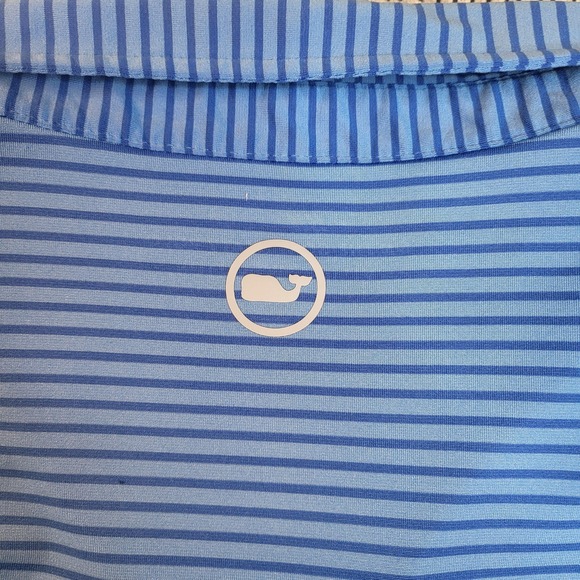 Vineyard Vines Sankaty Polo Shirt Mens XL Blue Stripe Golf Stretch Short Sleeve - Picture 7 of 8